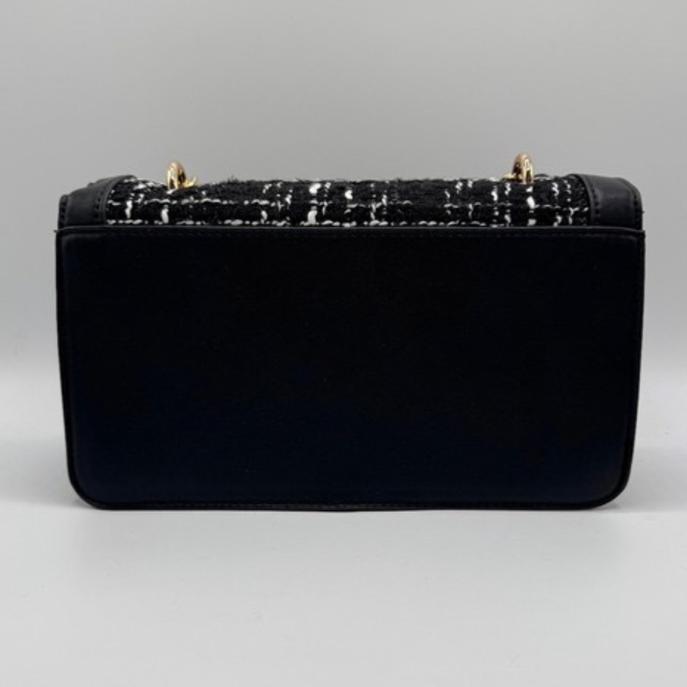 Badgley Mischka Leather & Tweed 10 In Wide 6 In Deep Crossbody - Picture 2 of 8